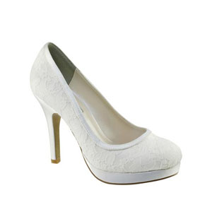 Touch Ups Womens Bobbie White Satin Pumps Wedding Shoes