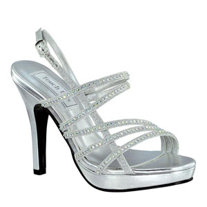 Touch Ups Womens Julie Silver Beaded Sandals Prom and Evening Shoes