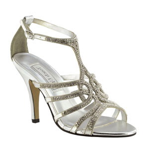 Touch Ups Womens Sally Silver Metalllic Sandals Prom and Evening Shoes