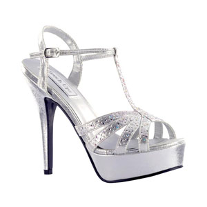 Touch Ups Womens April Silver Metalllic Platforms Prom and Evening Shoes