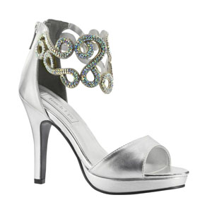 Touch Ups Womens Saturn Silver Metalllic Platforms Prom and Evening Shoes