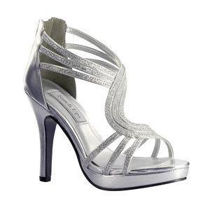 Touch Ups Womens Tuesday Silver Metalllic Platforms Prom and Evening Shoes