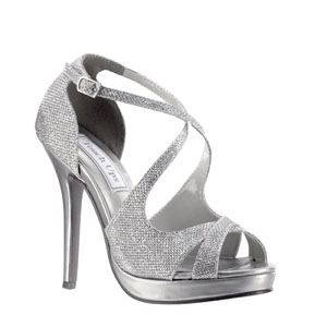 Touch Ups Womens Dana Silver Metalllic Platforms Prom and Evening Shoes