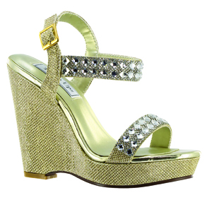 Touch Ups Womens Brynn Gold Synthetic Sandals Prom and Evening Shoes